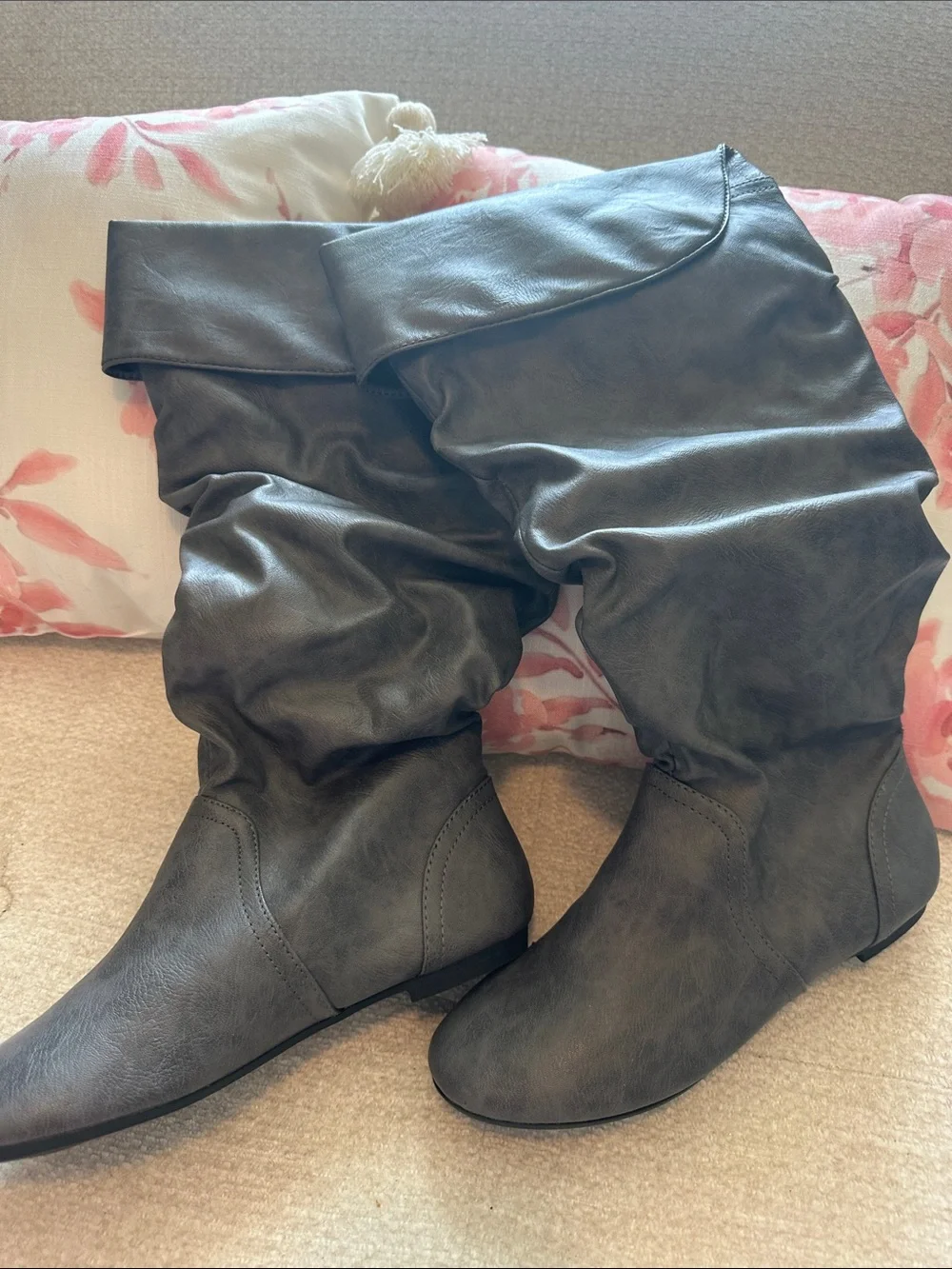 LOWER EAST SIDE Dark Brown Over-the-Knee Slouch Boots
